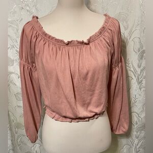 ReVamped Dusty Pink Off the Shoulder Top